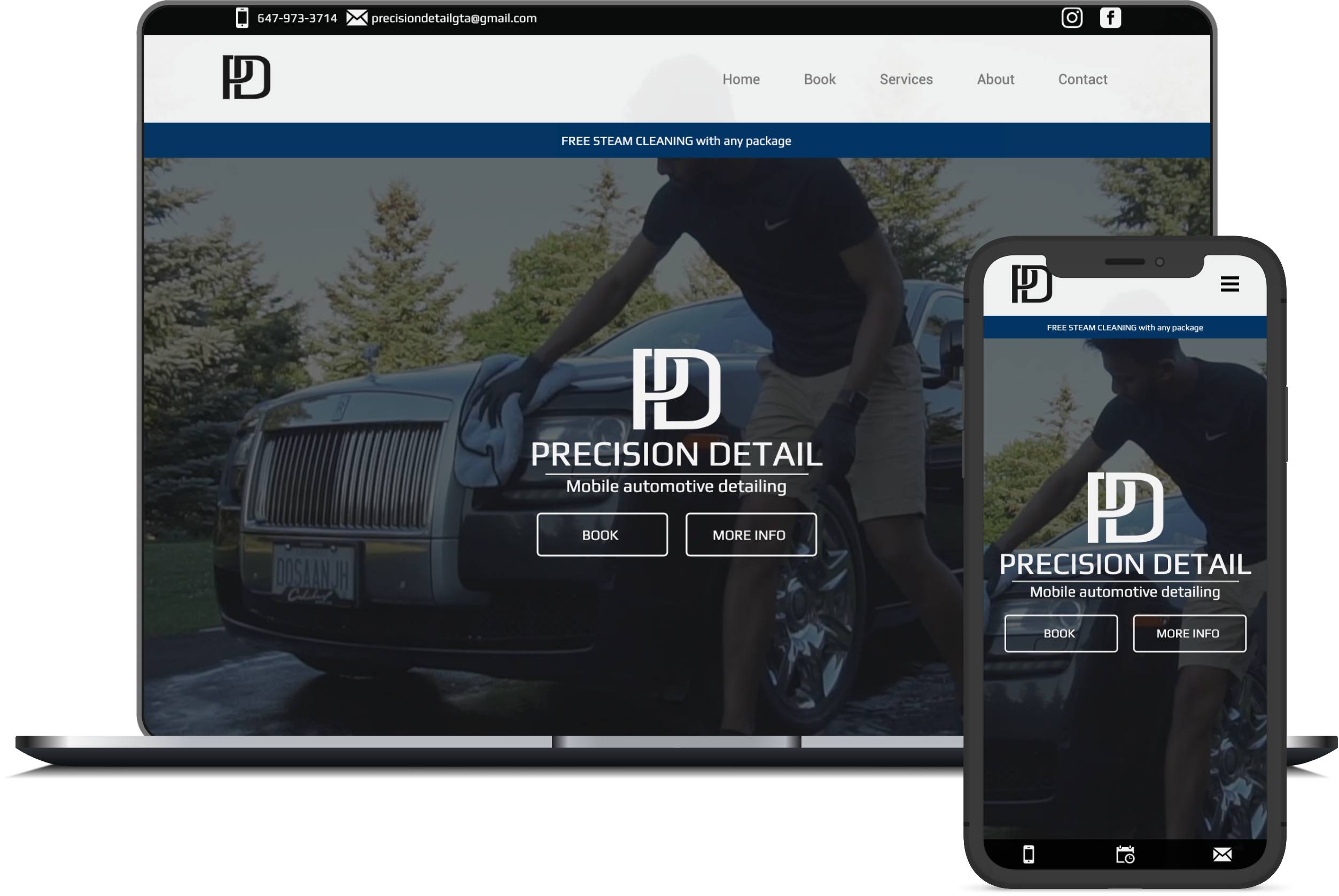 precision detail screenshot on laptop and phone